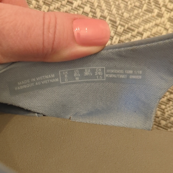 Cloudsteppers by Clarks Light Blue Suede Wedge Sandals - Picture 12 of 12